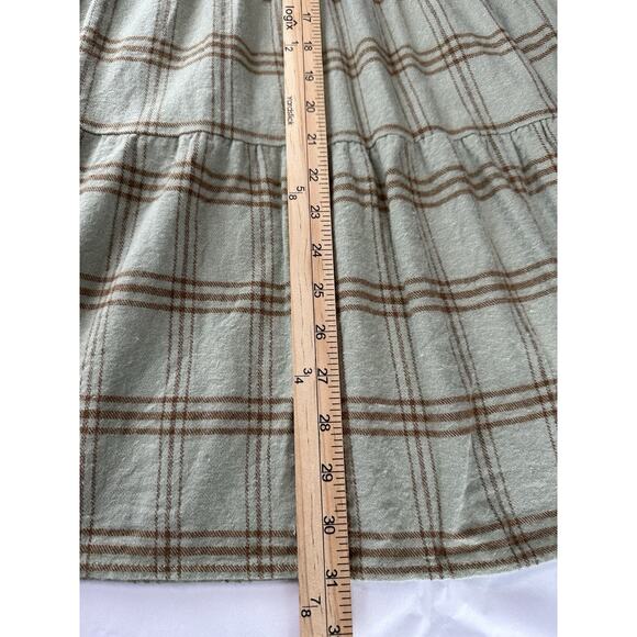 She + Sky Tiered Dress Top Plaid Flannel Long Sleeve Sz M Loose Fit Cottage Core - Picture 13 of 13